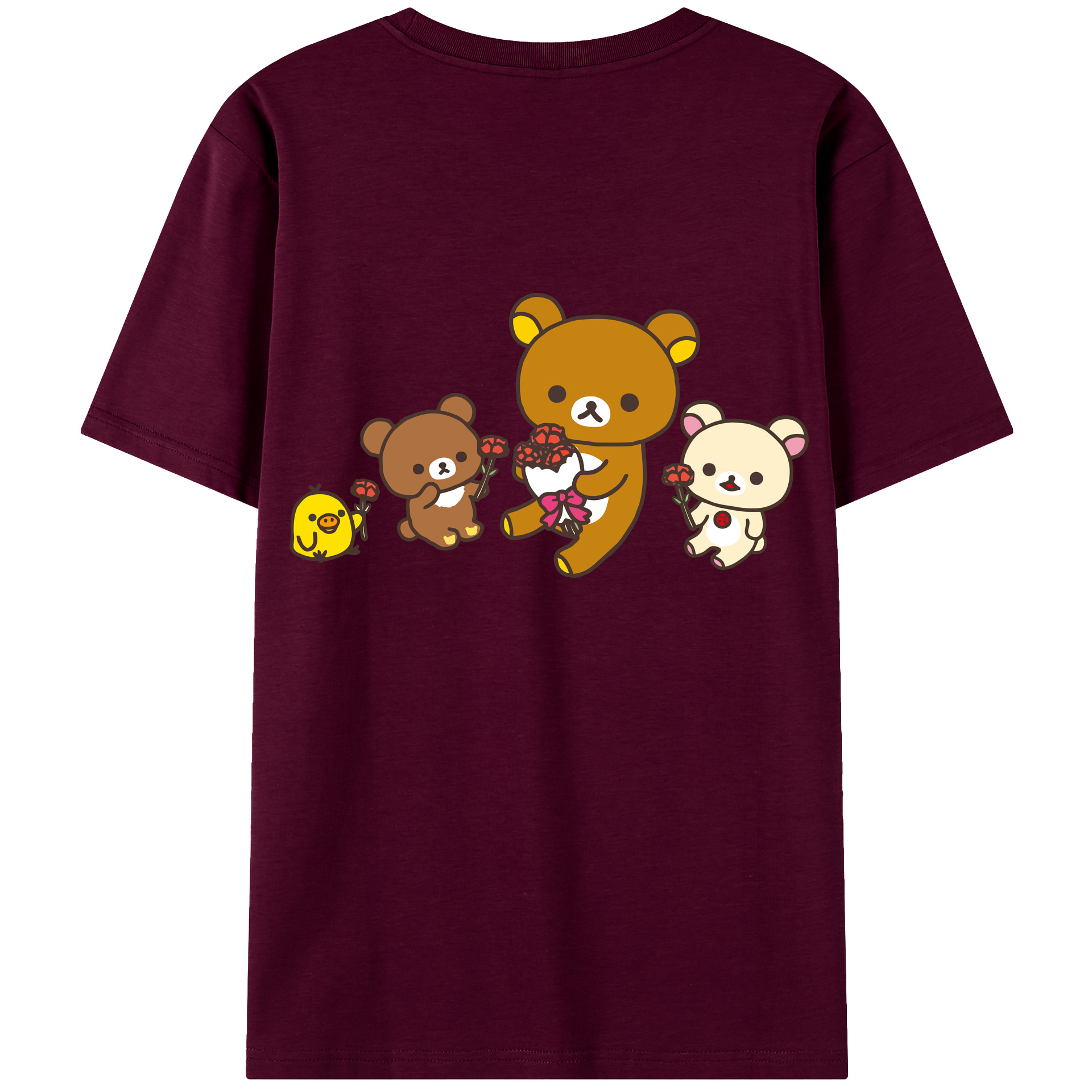 （画像用） リラックマ リラックマ キイロイトリ Rilakkuma Korilakkuma Kiiroitori レディース半袖Tシャツ(バックプリント)